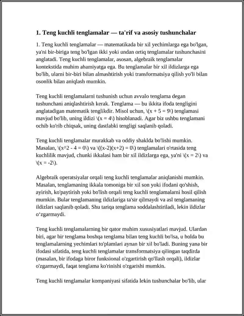 TENG KUCHLI TENGLAMALAR 3