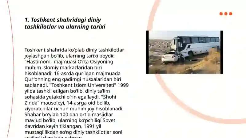 Toshkent shahridagi diniy tashkilotlar va ularning tarixi 3