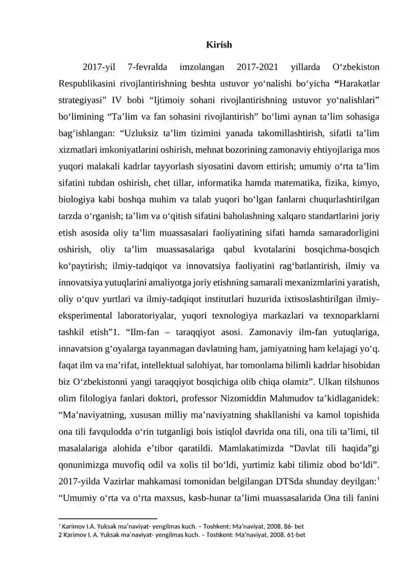 "O‘ZBEK TILSHUNOSLIGIDA KESIM VA UNING ILMIY TADQIQI” KURS ISHI 3
