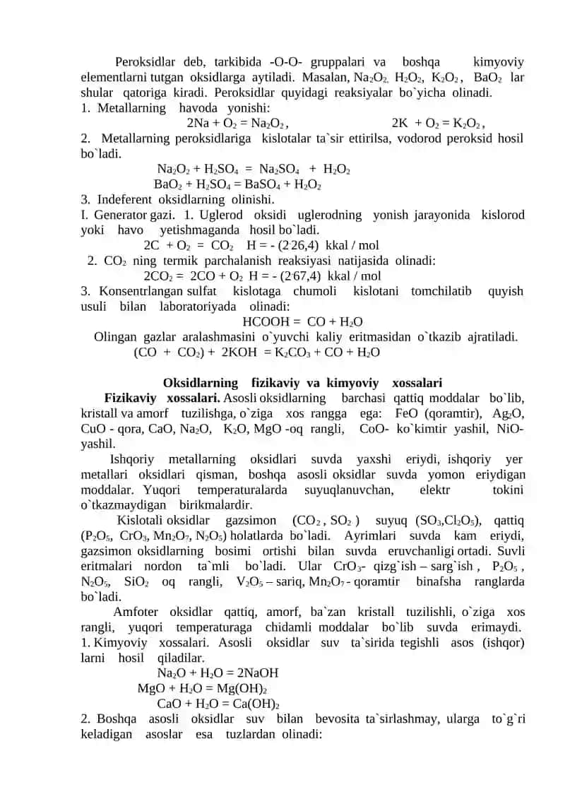 Anorganik moddalarning sinflarga bo’linishi va ularning nomlari 3