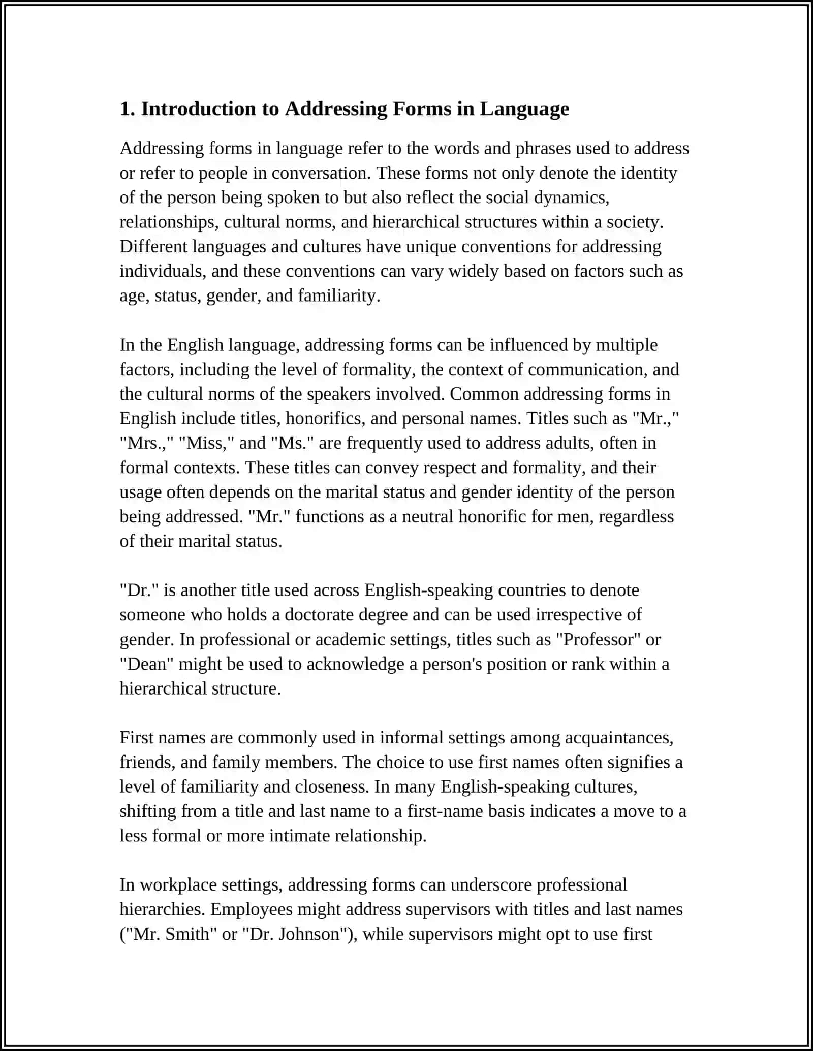 WRITE AN ARTICLE ON THEME “ ADRESSING FORMS IN UZBEK AND ENGLISH: SOCIAL AND LINGUISTIC FACTORS “ 3