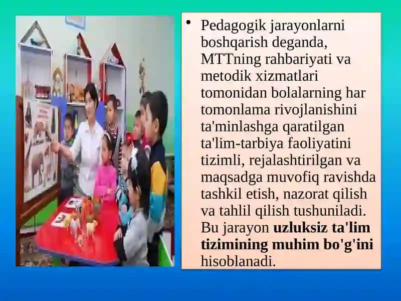 Maktabgacha ta`lim tashkilotlarida  pedagogik jarayonlarni boshqarish 3