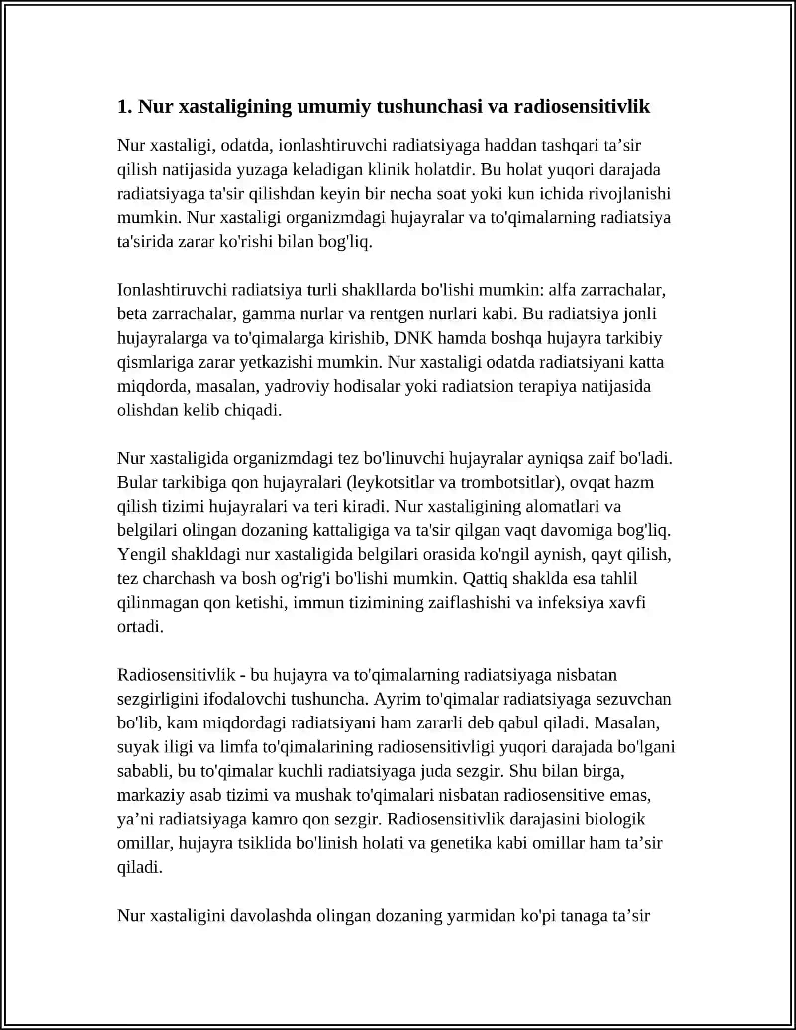 NUR XASTALIGI.OʻTKIR VA SURUNKALI NUR HASTALIKLARI 3