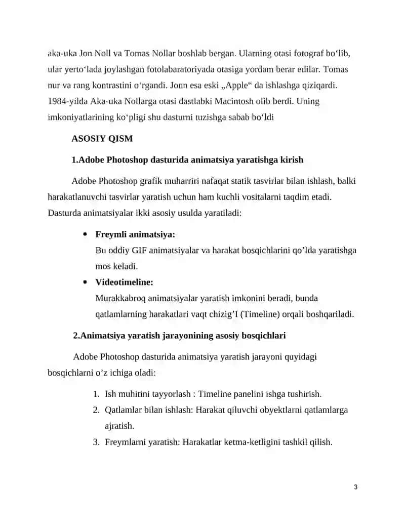 Adobe Photoshop dasturida harakatlanuvchi tasvirlar hosil qilish 3