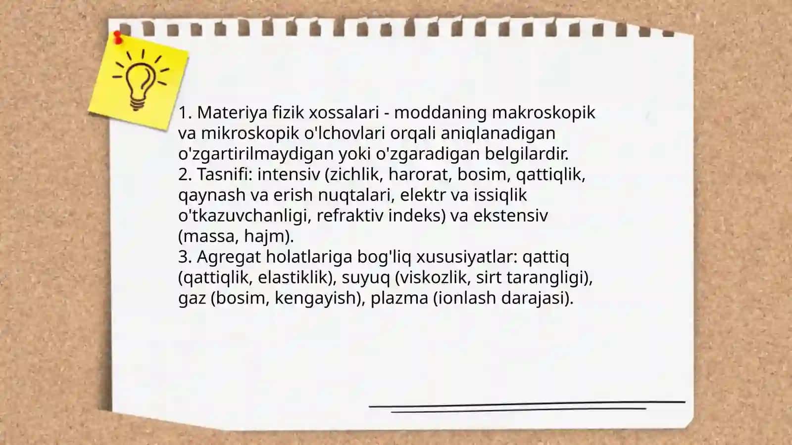 Materiyaning asosiy fizikaviy xossalari va uning turli agregat holatlaridagi xususiyatlari 3