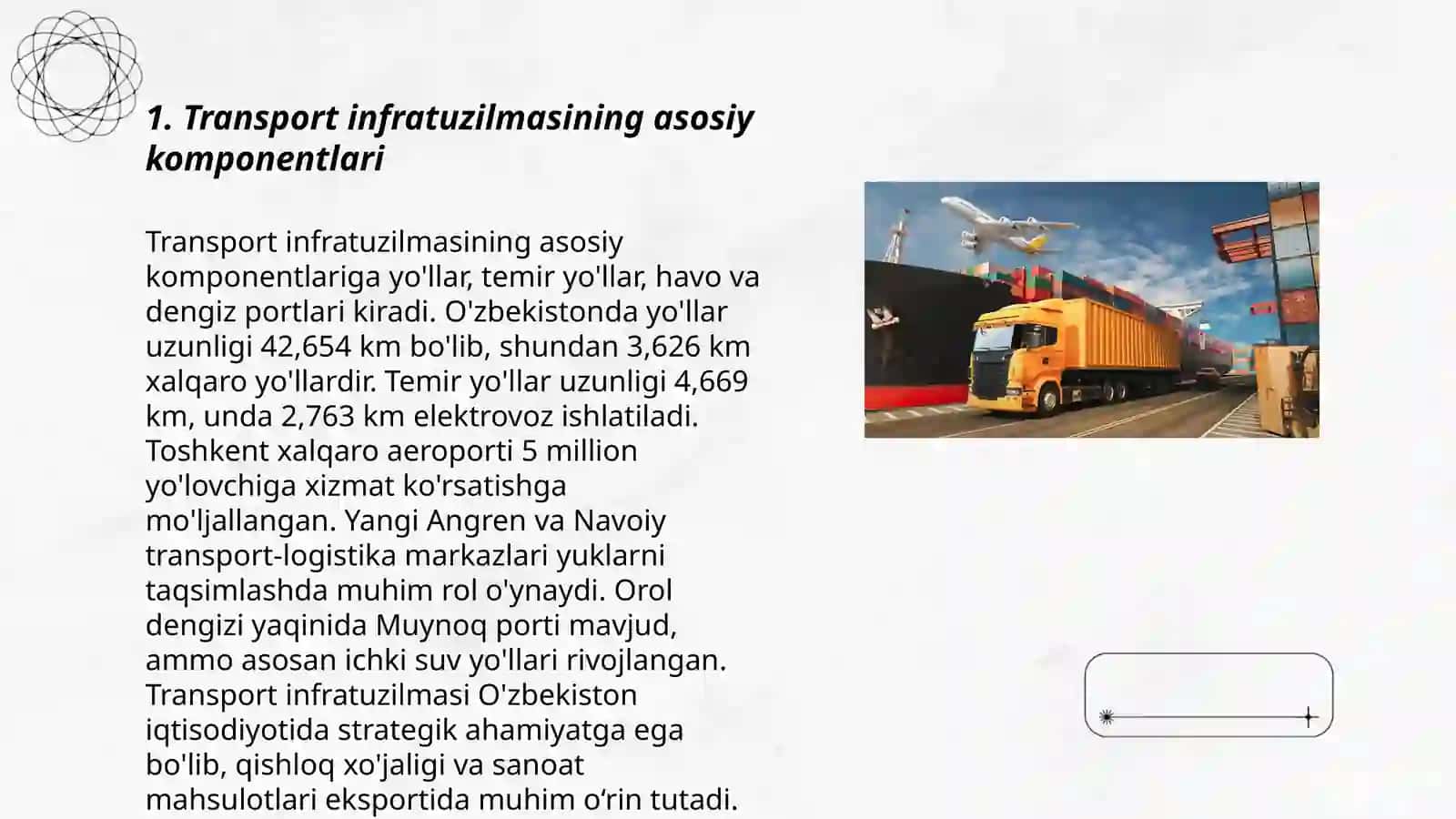 Transport infratuzulmasi bilan bogʻliq asosiy tushunchalar 3