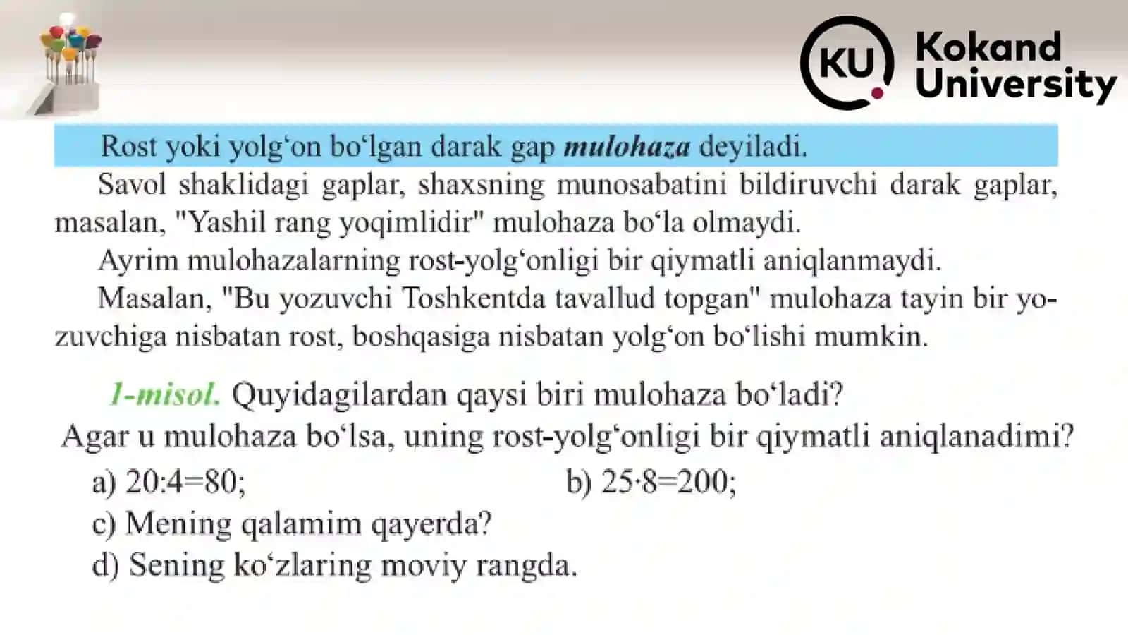 Matematik mantiq elementlari va formulalari 3