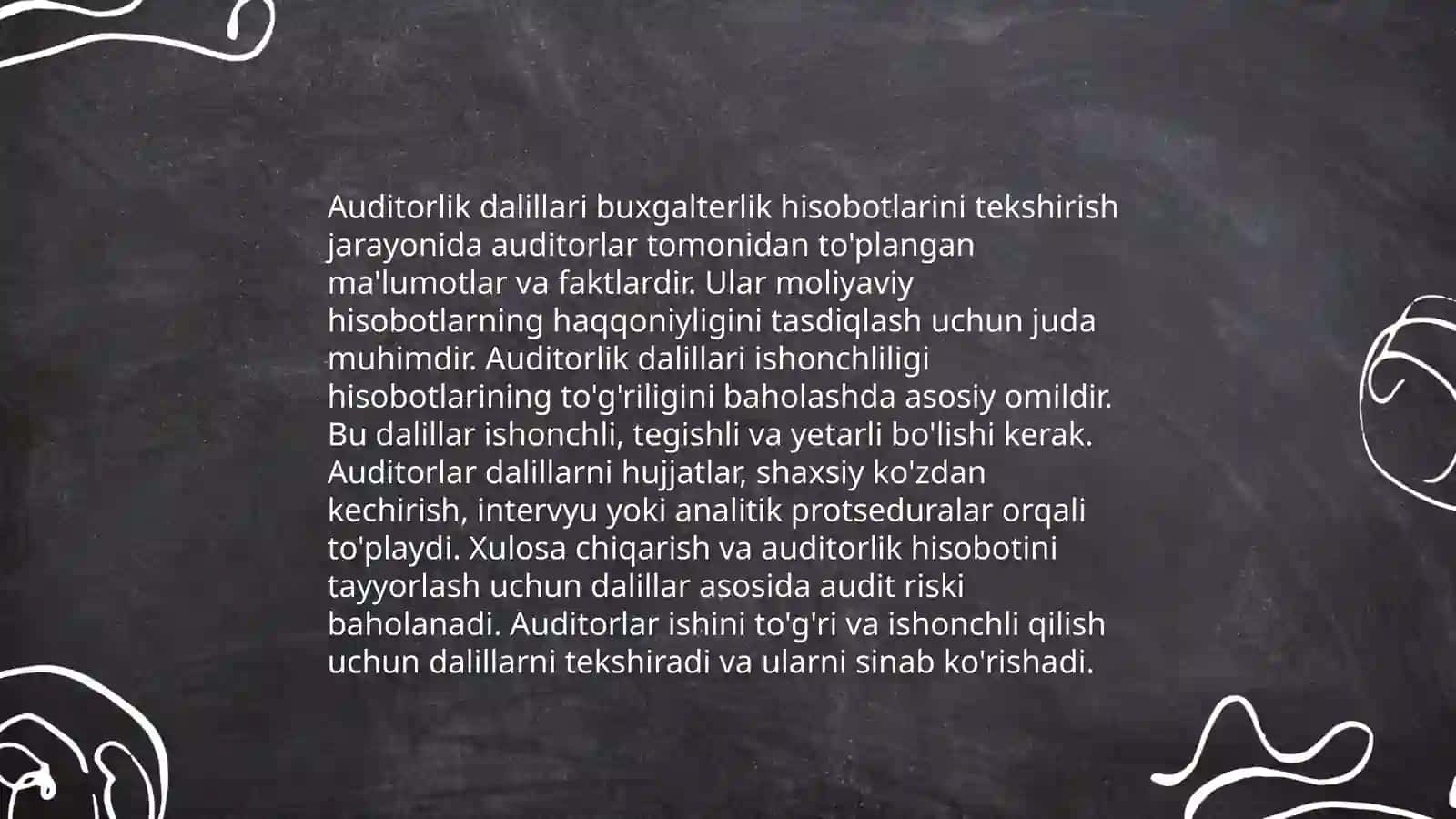 Auditorlik dalillari va ularni olish usullari 3