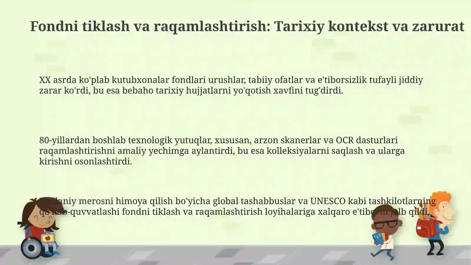 Kutubxona axborot fondini restavratsiya qilish va raqamlashtirish fani 3