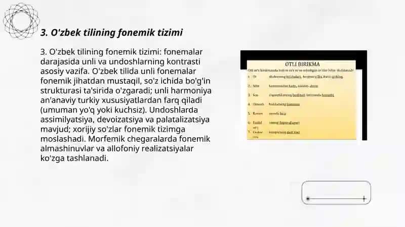 Ona tiling volkalizimi va konsonantizmi 3