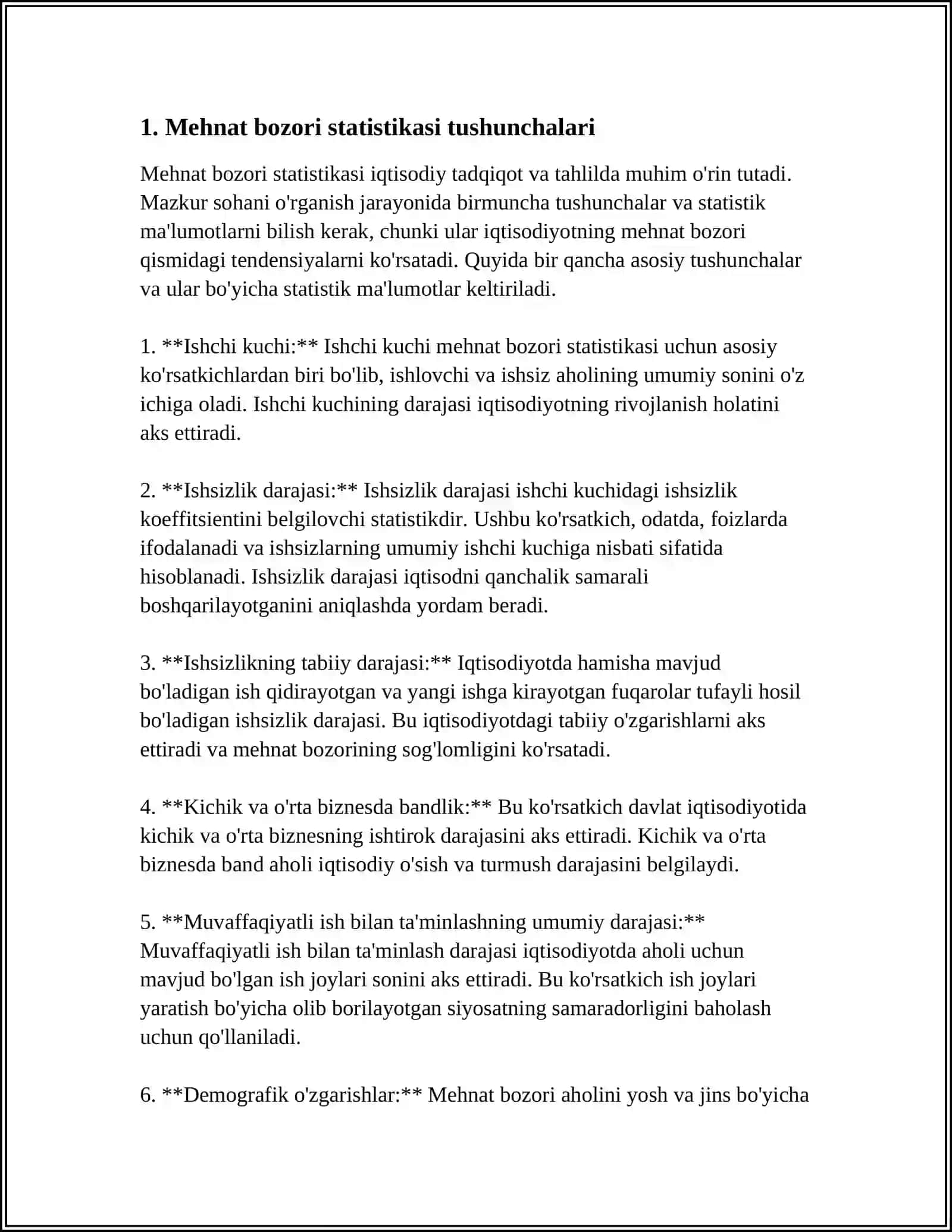 MEHNAT BOZORI STATISTIKASI 3