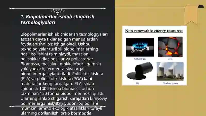 Biologik qayta tiklanuvchi resurslardan kimyoviy ishlab chiqarish texnalogiyalari 3