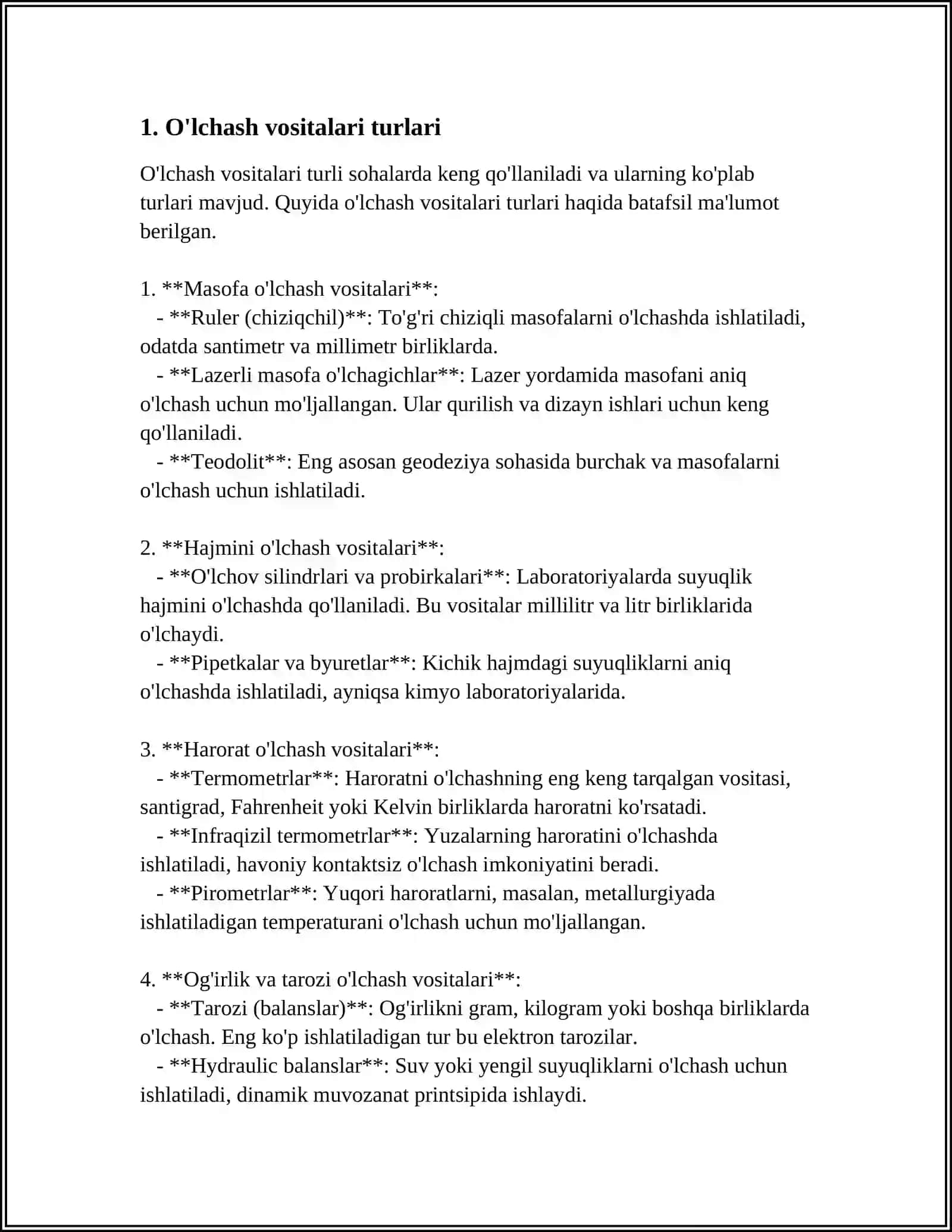 O'LCHASH VOSITALARI VA USULLARI 3