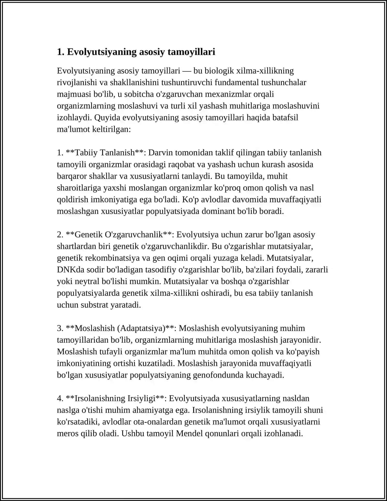 YER YUZASIDAGI BIOLOGIK XILMA XILLIKNING SHAKLLANISHIDA EVAKUATSIYON SHAKILLANISH 3