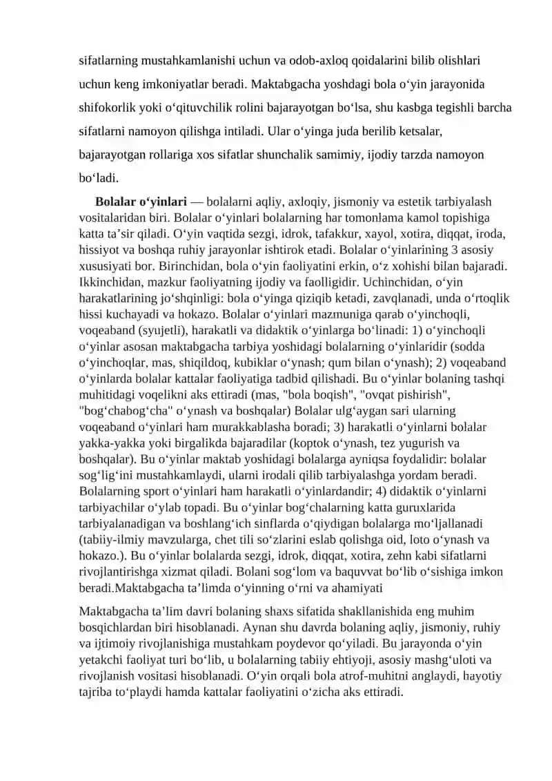 Maktabgacha ta’limda bolalar o‘yinlari 3