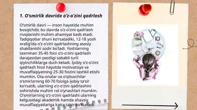 Oʻsmirlik davrida oʻz-oʻziga baho berish tizimining rivojlanish muammosi 3