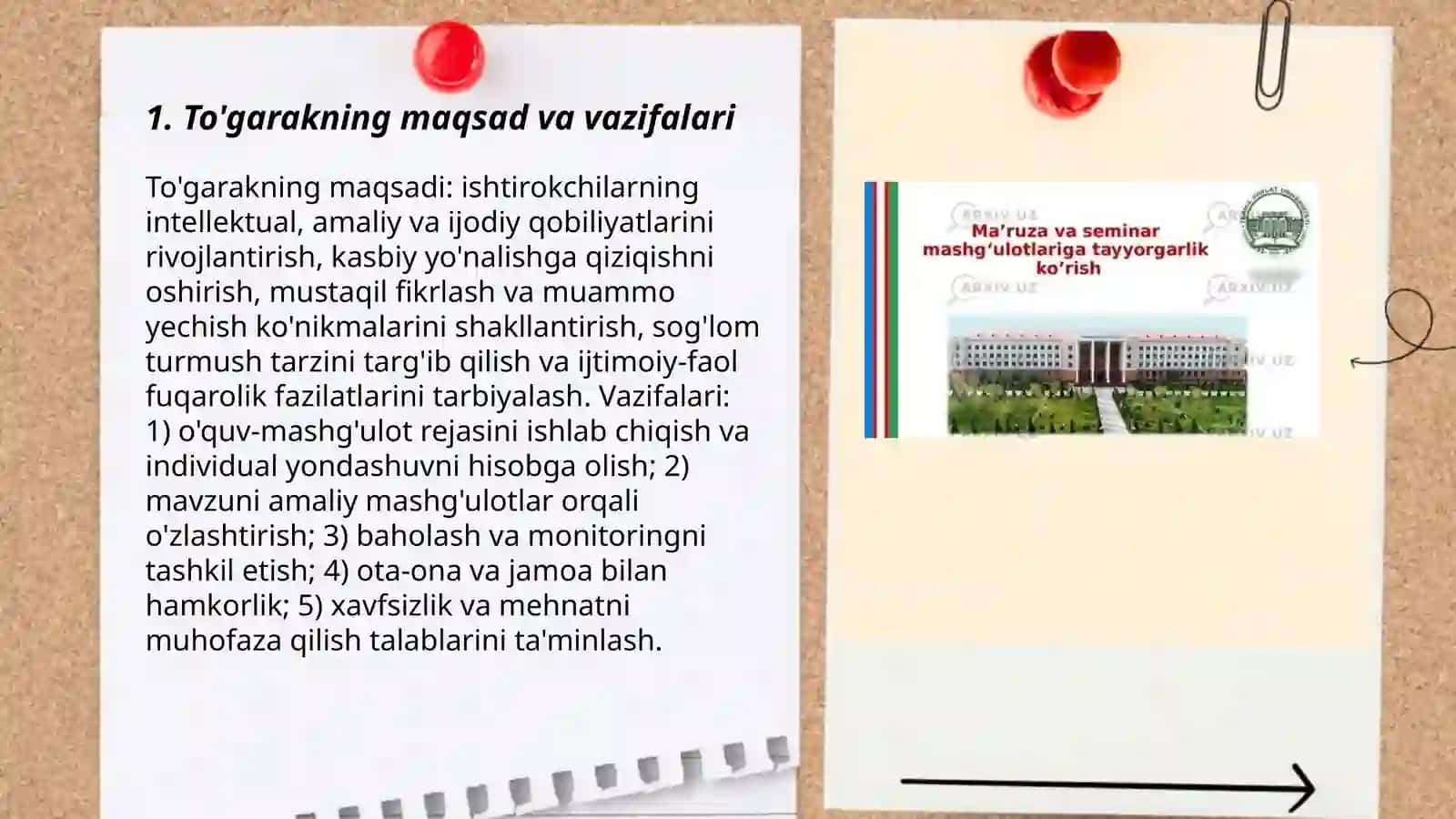 To'garak mashg'ulotlarining tashkiliy tuzilishi xususiyatlari va mashg'ulotlar mazmuni 3