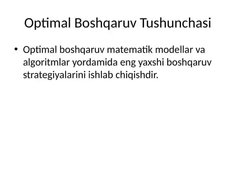 Boshqaruv Tizimlarida Optimal Boshqaruvni Sozlash 3