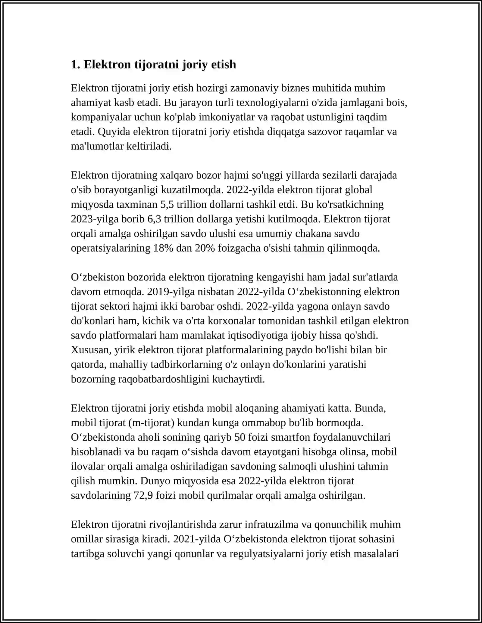 Elektron tijoratni joriy etish 3