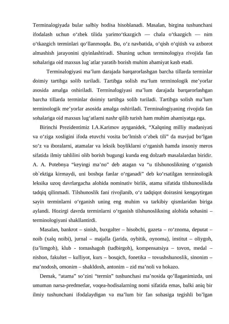 TILVA TERMINOLOGIYA. TERMINLARNING YASALISHI 3