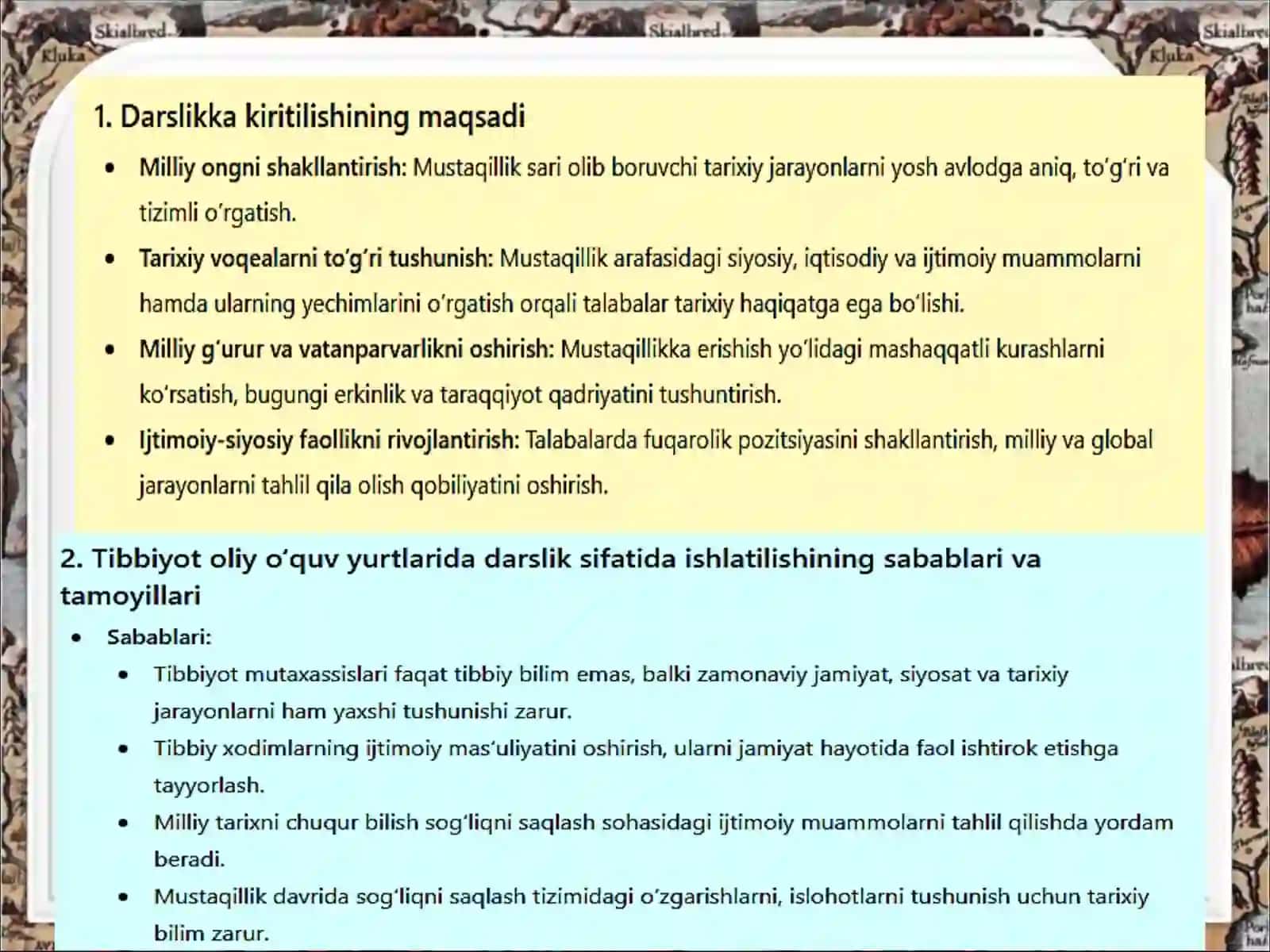 Mavzu: O'zbekistonning mustaqillikka erishishiarafasida Gijtmoiy-siyosiy va iqtisodiy holati 3