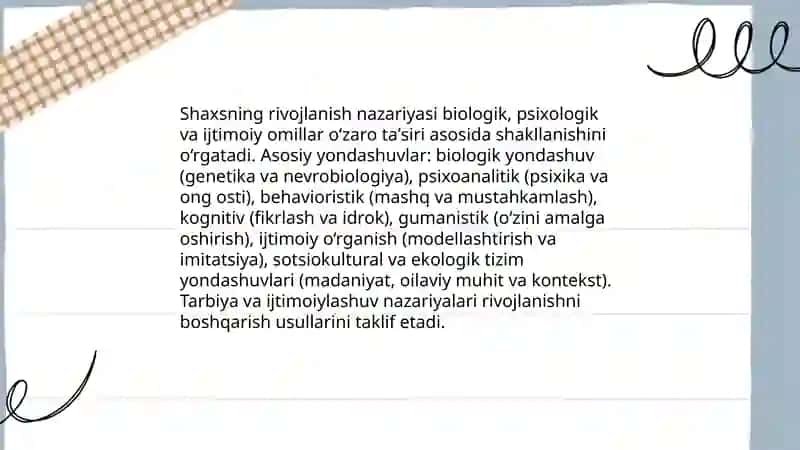 Shaxsning rivojlanishi, tarbiyasi va ijtimoiylashuvi 3