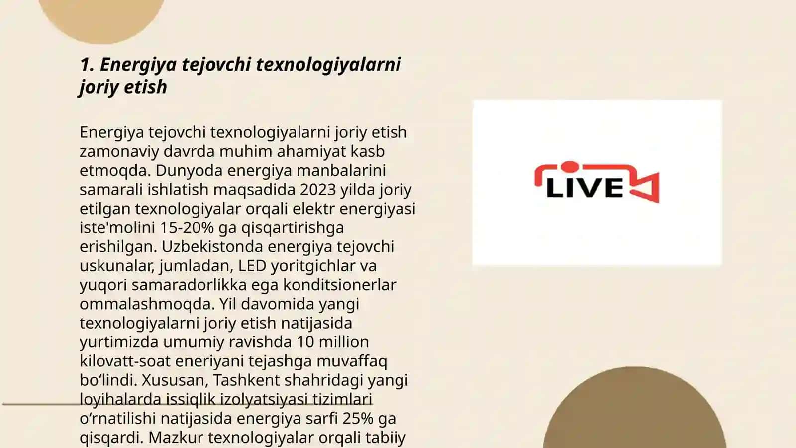 Energiya tejovchi texnologiyalarni joriy etish 3