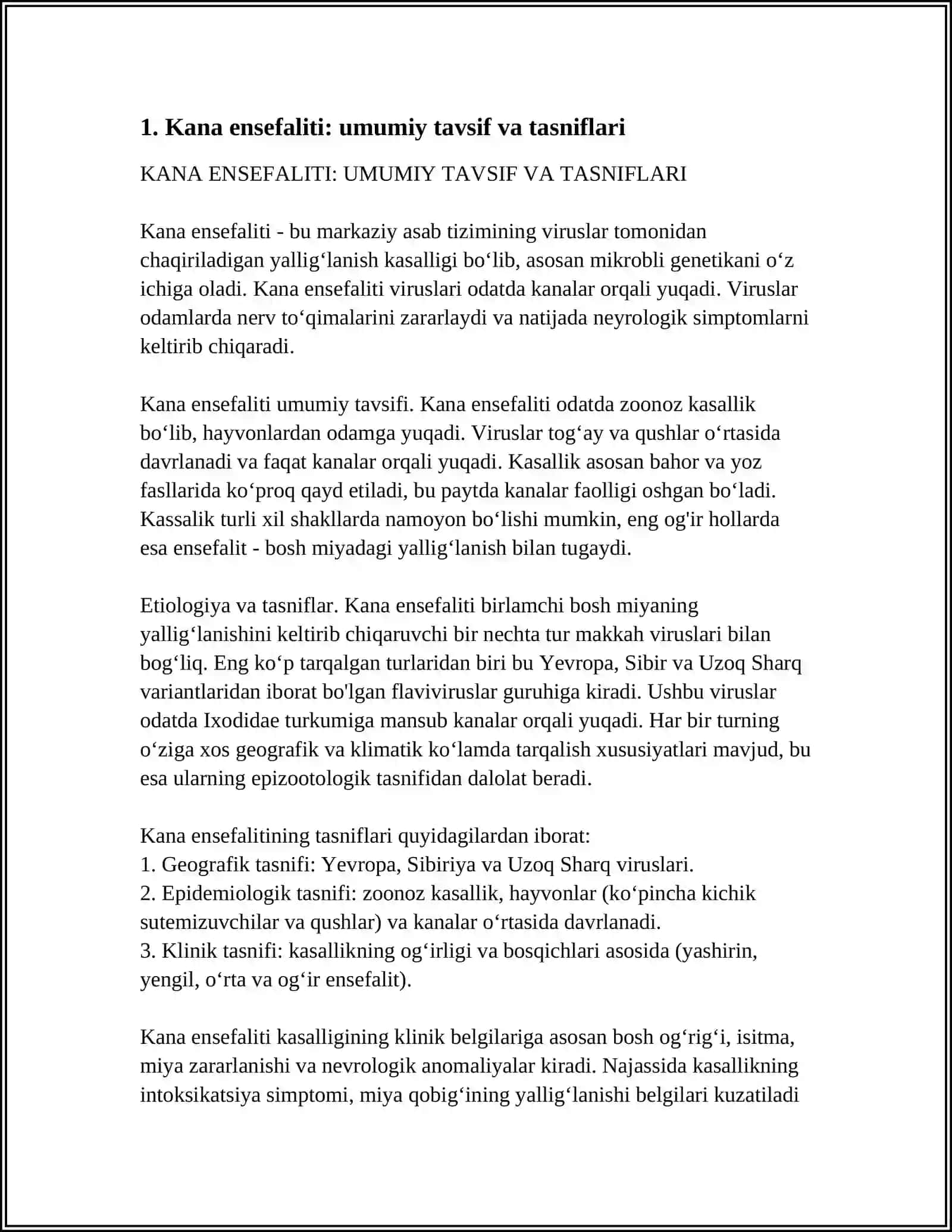 KANA ENSEFALITI. ETIOLOGIYA, EPIDEMIOLOGIYA, KLINIKASI, DIAGNOSTIKA, DAVOLASH 3