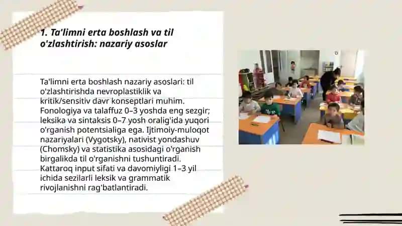Ta'limni erta boshlash va til o'zlashtirish: nazariy asoslar 3