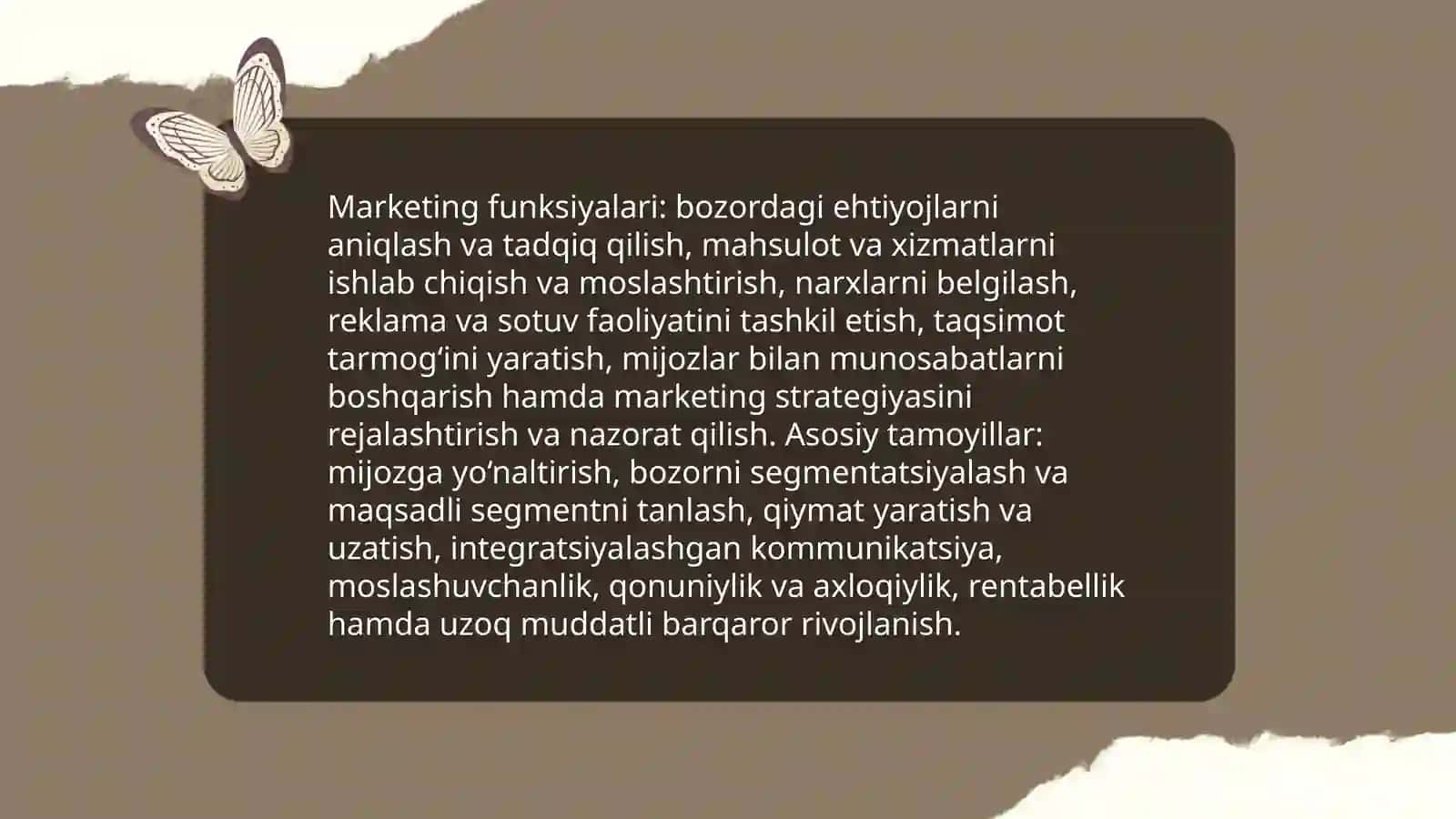 Marketing funksiyalari va asosiy tamoyillari 3