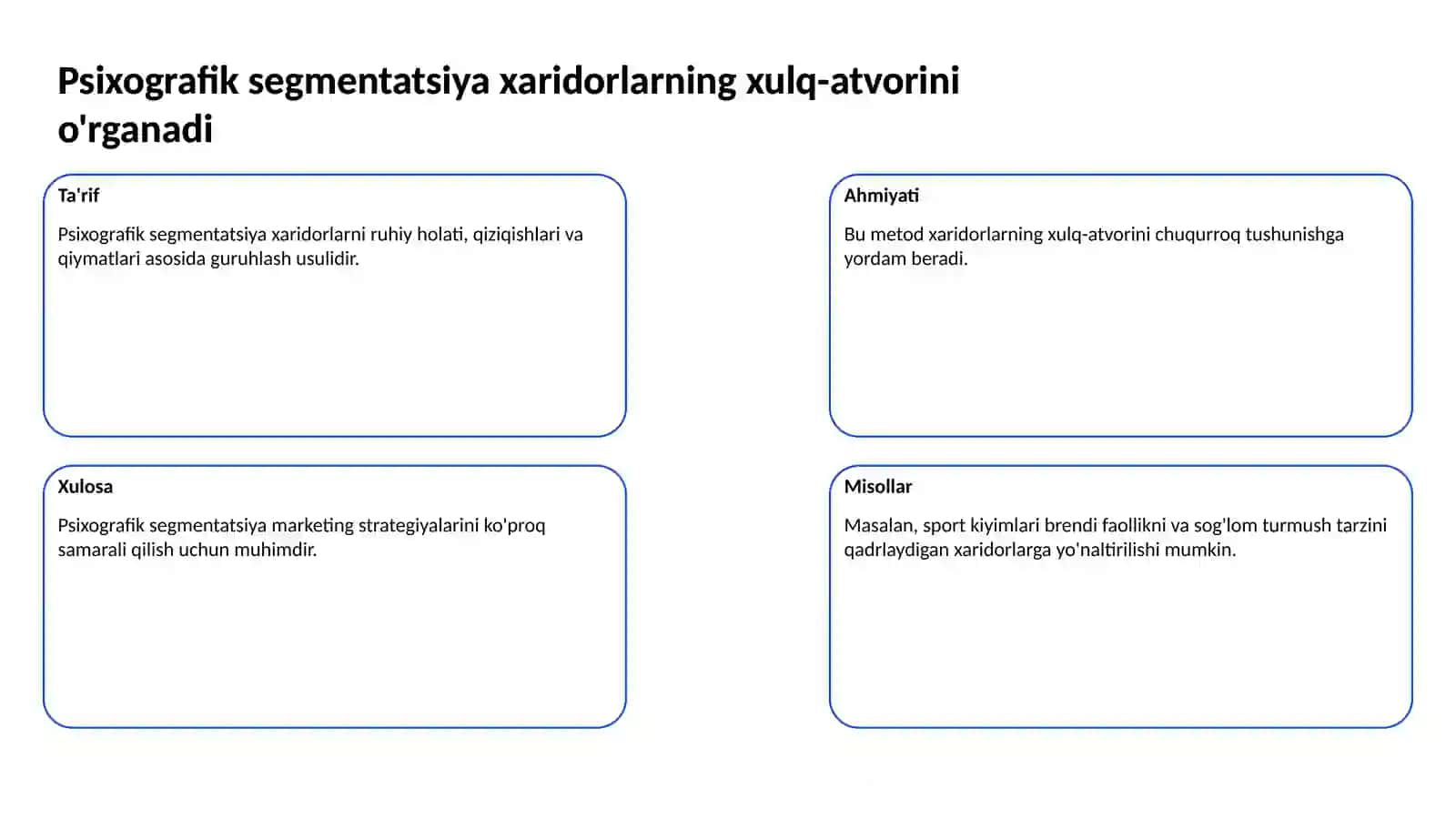 Bozor segmentatsiyasi va haridor turlari 3