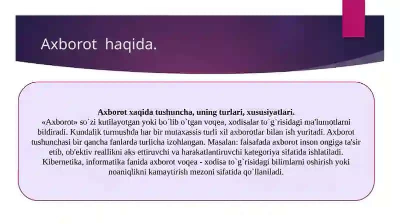 Axborot turlari va ularning tasnifi 3
