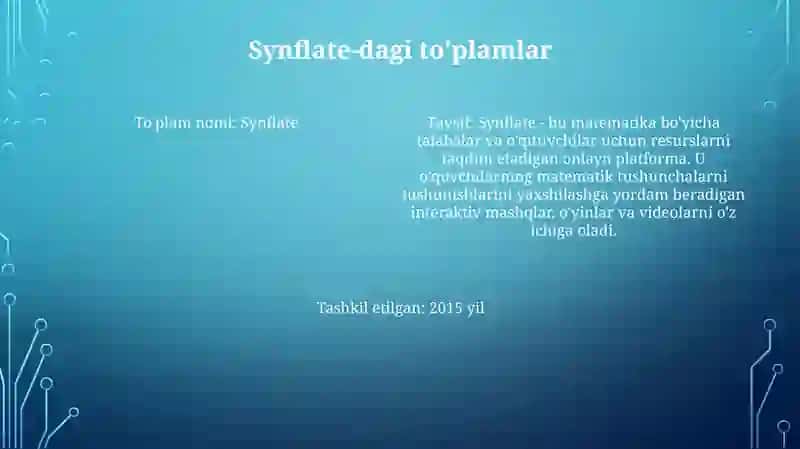 Matematik Tóplamlarni Sinflatga Ajratish 3