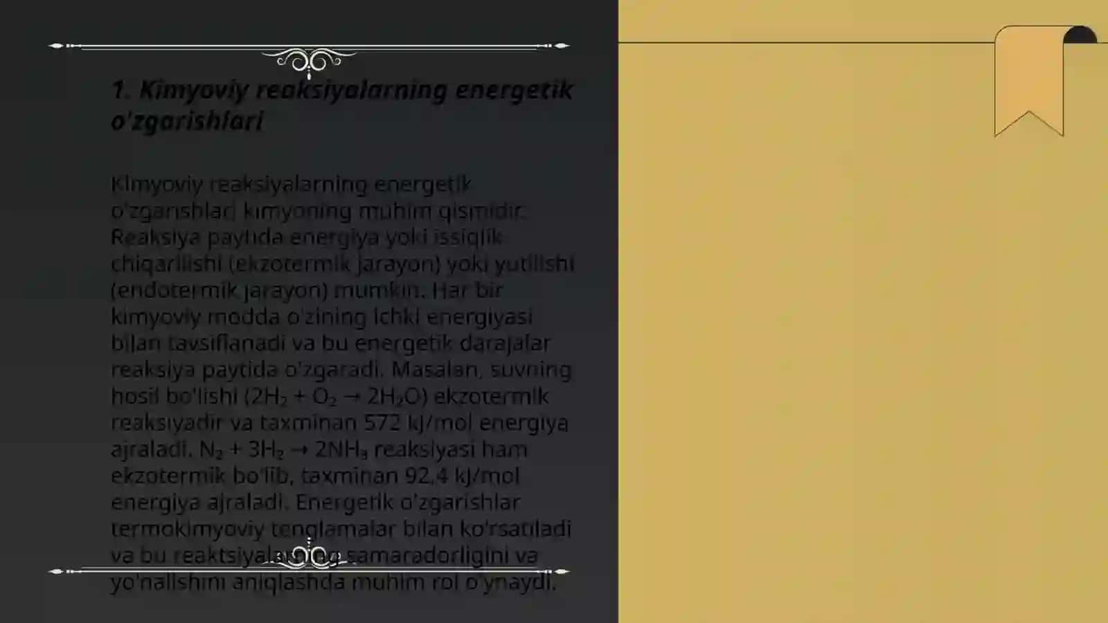 Kimyovviy Reaksiyalarning energitikasi va yo'nalishi 3