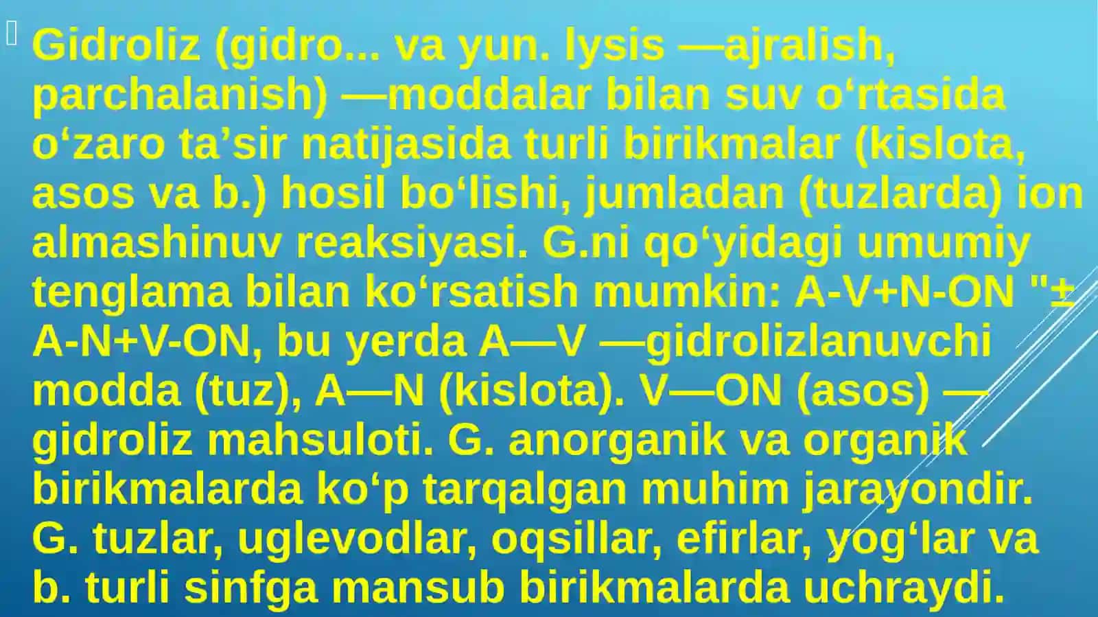 Gidrolizlanuvchi tuzlar 3