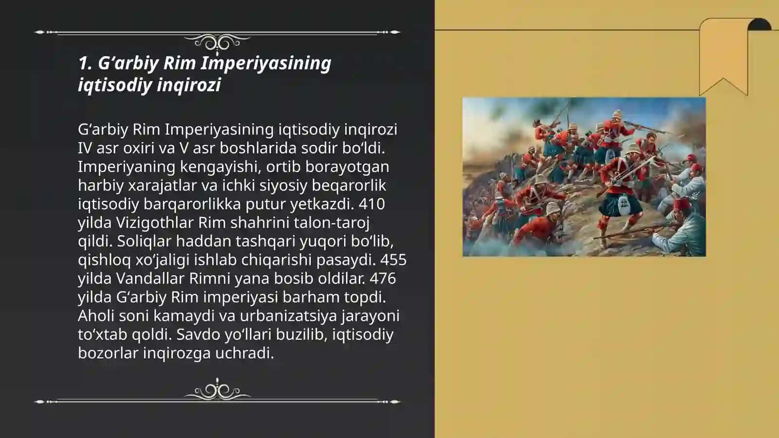 Gʻarbiy Rim Imperiyasi qulashi Abdumajidova Xurshida 3