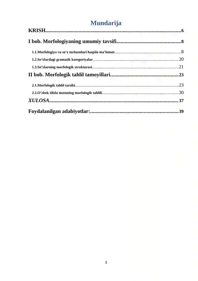 MORFOLOGIK TAHLIL(MUAYYAN ASAR MISOLIDA) 3