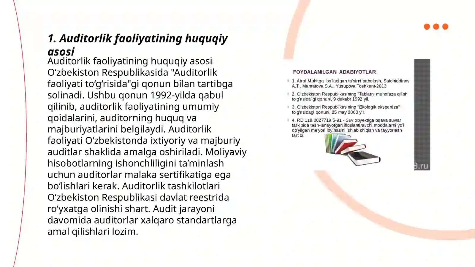 Auditorlik faoliyati toʼgʼrisidagi qonun va boshqa normativ-huquqiy hujjatlar sharhi 3