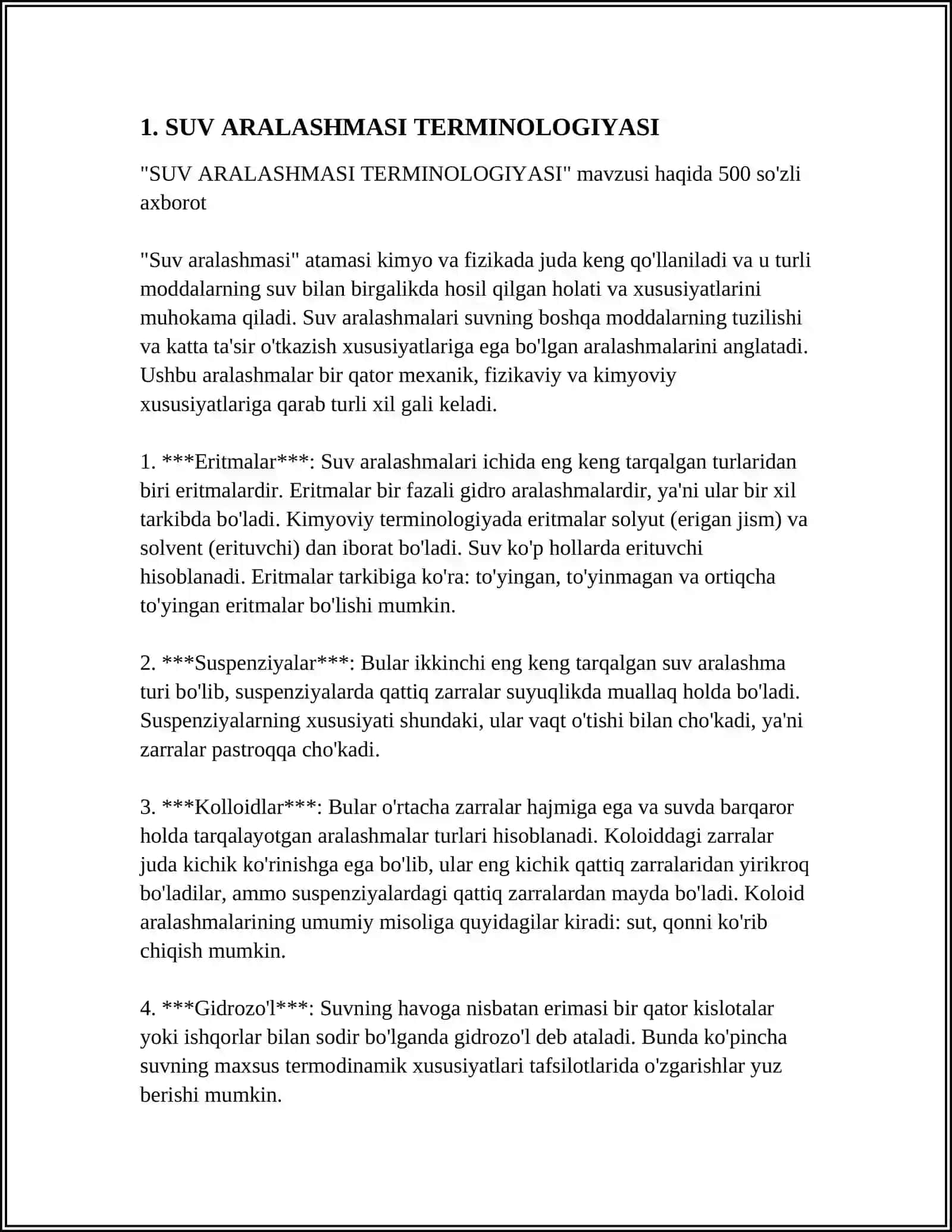 SUV ARALASHMASI TEMPERATURASINI ANIQLASH 3
