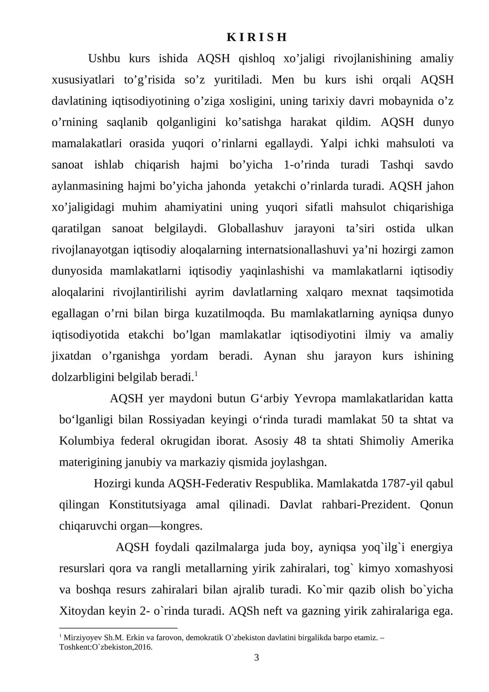 AMERIKA QO'SHMA SHTATLARI QISHLOQ XO'JALIGINING JAXON IQTISODIYOTIDA TUTGAN O'RNI 3