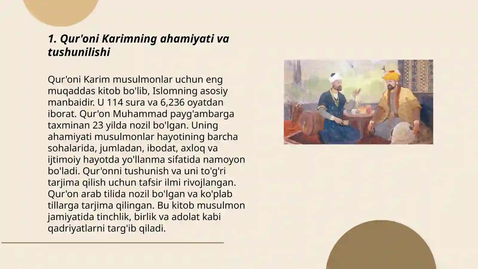 Islom dini manbalari, aqidaviy maktablari va ularning hozirgi davrdagi ahamiyati 3
