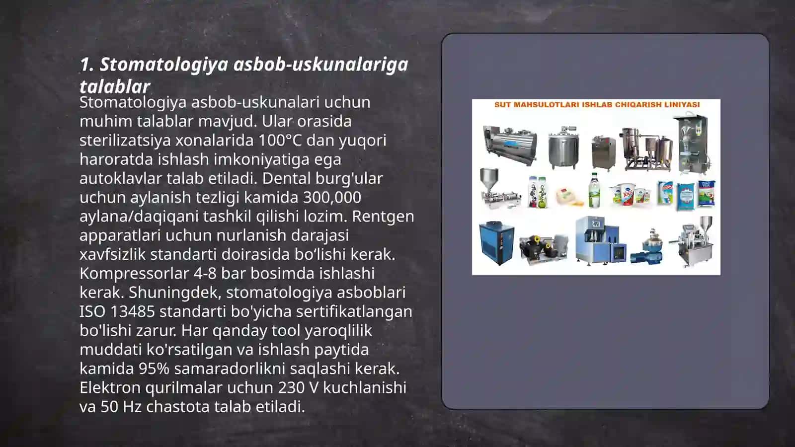Terapevtik stomatologiya boʻlimini tashkil etish. Talablar 3