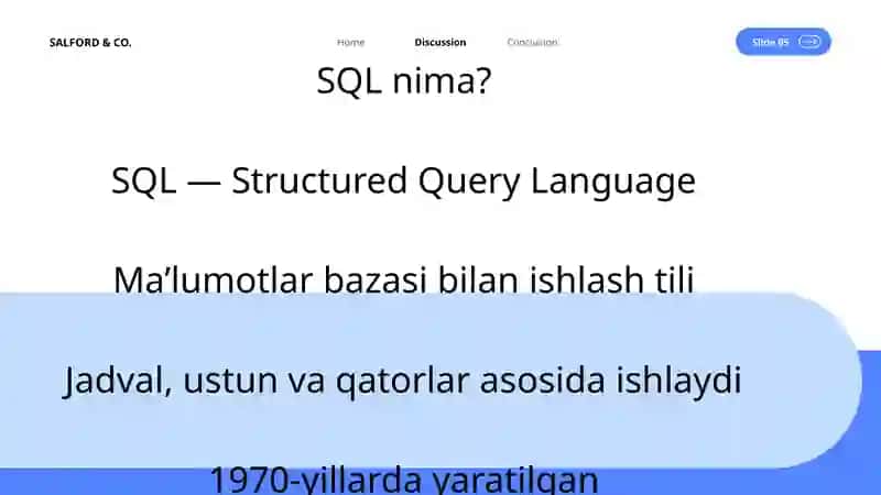 SQL asosiy buyruqlari 3