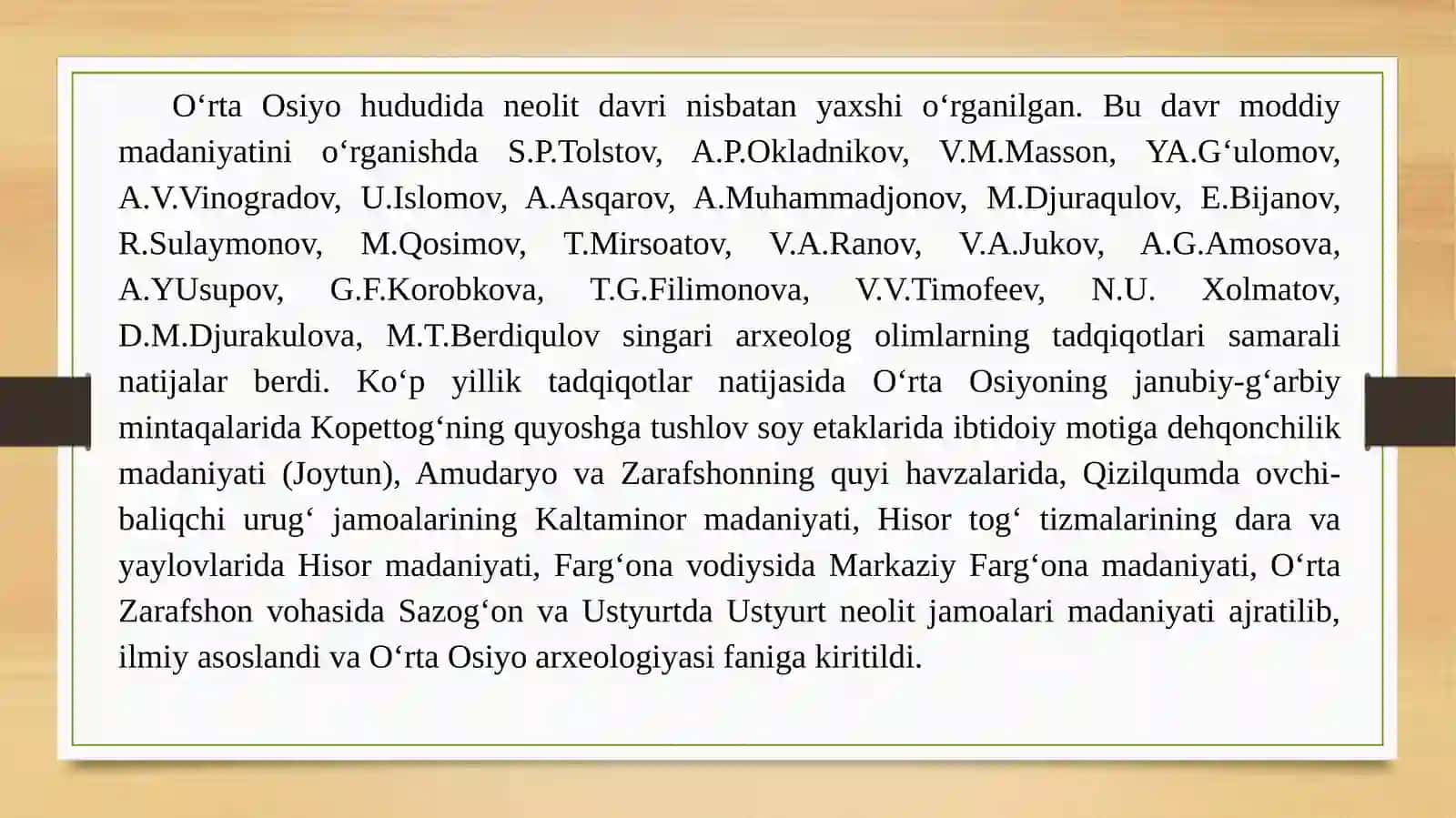 O‘zbekiston Neolit yodgorliklarini o‘rganishda xalqaro hamkorlik 3