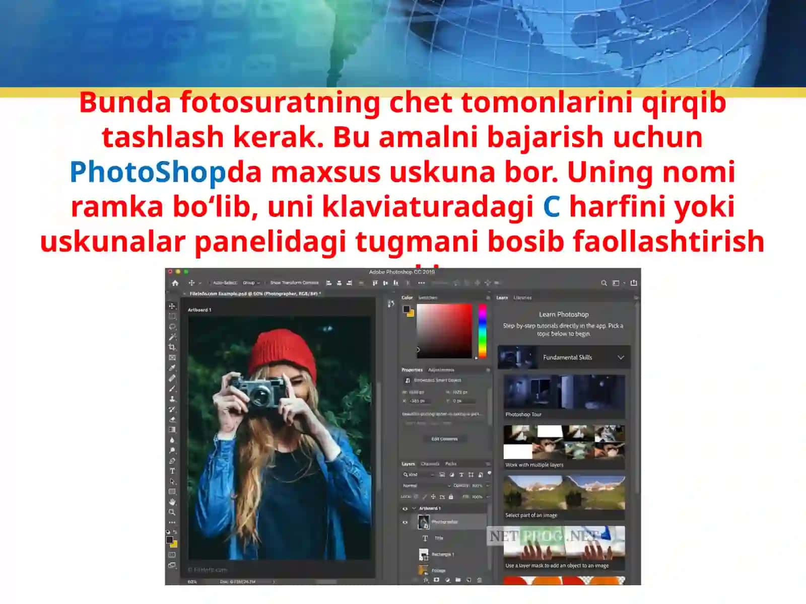 11-sinf Informatika Tasvirlarni kadrlash va ularda shakl almashtirish 3
