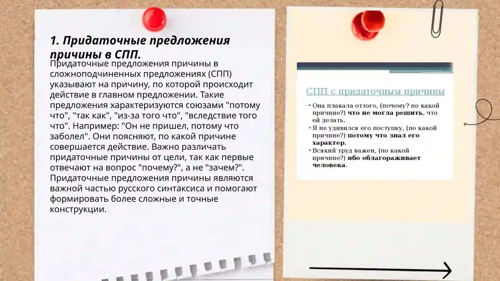 Придаточные предложения причины в СПП 3