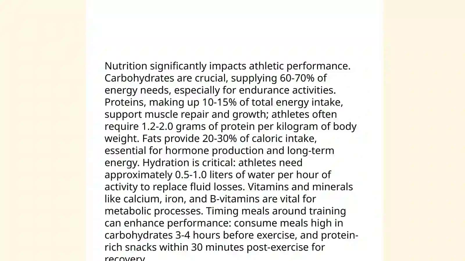 Nutrition and Athletic Performance 3