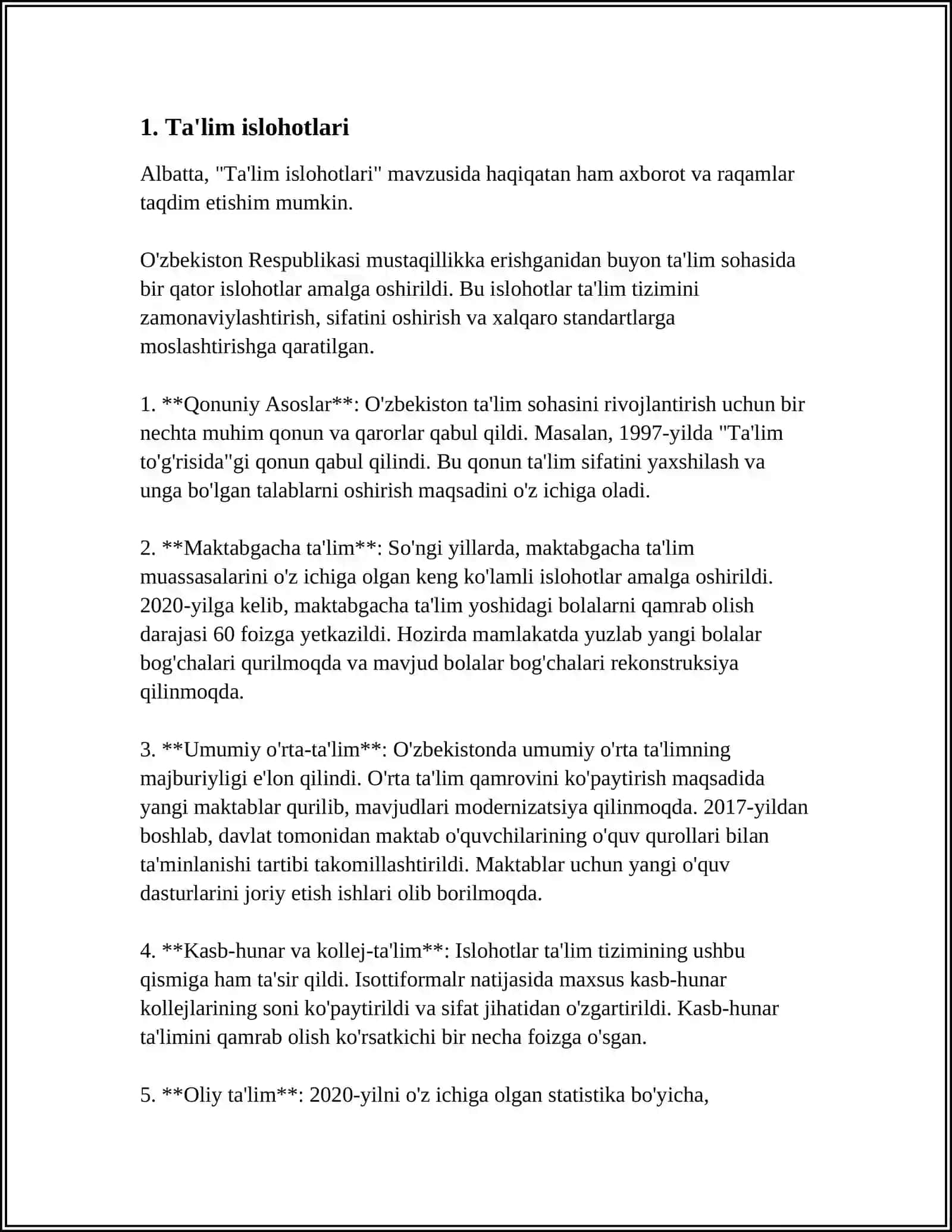 O'ZBEKISTONDA IJTIMOIY SOHADA AMALGA OSHIRILAYOTGAN ISLOHOTLAR 3