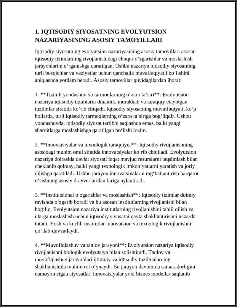 IQTISODIY SIYOSATNING EVOLYUTSION NAZARIYASI 3