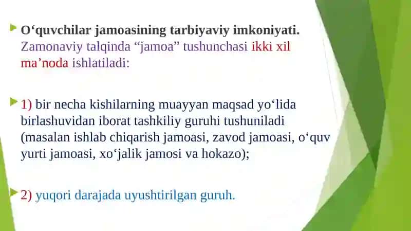 Sinf(guruh) jamoasining tarbiyaviy imkoniyatlari 3